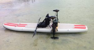 2-Electric-Trolling-motors-mounted-on-Saturn-iSUP-inflatable-paddle-board