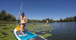 Outdoor-fitness-training-on-SUP-Stand-up-Paddle-Board