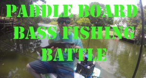 Paddle-Board-Bass-Fishing-Battle-with-Friend