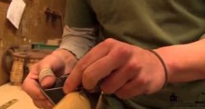 Sewing-Oar-Leathers-at-Shaw-Tenney